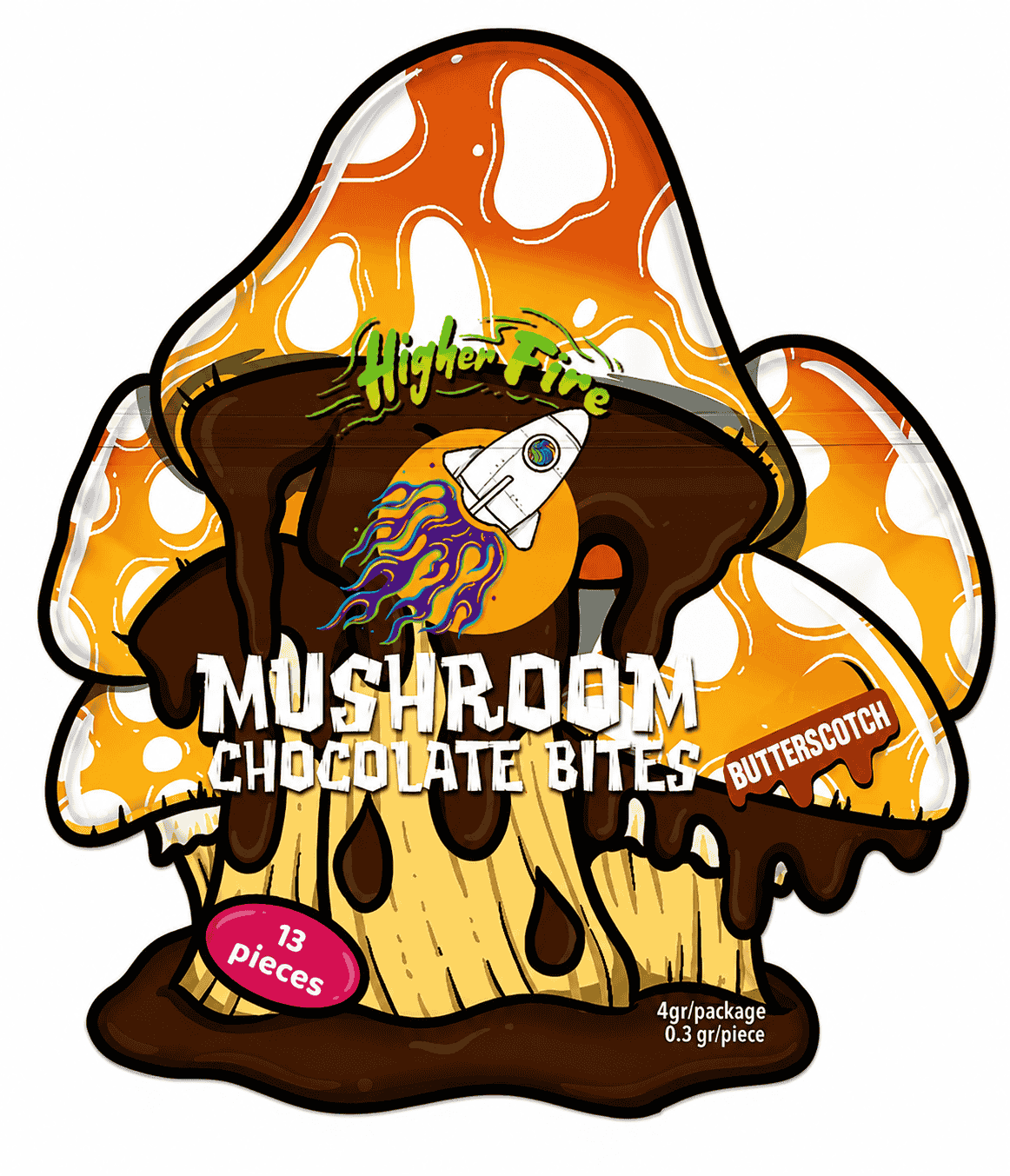 Source photograph: [ ] Higher Fire Mushroom Chocolate Bites –
