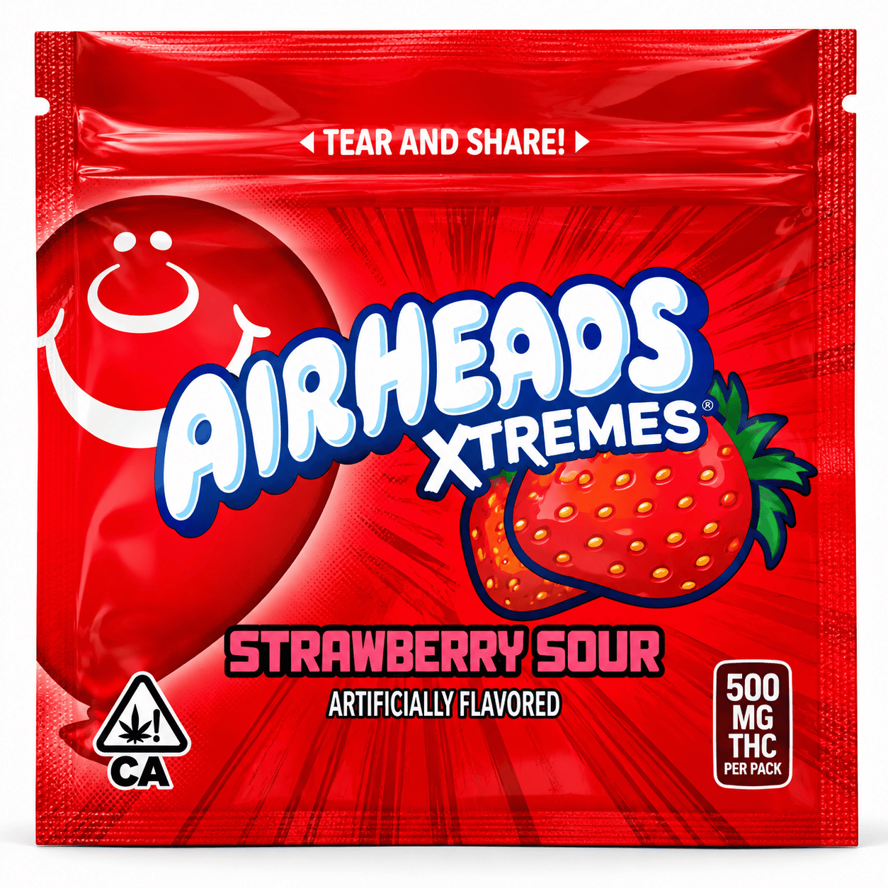 [500mg] Air Head Xtremes Strawberry Sour