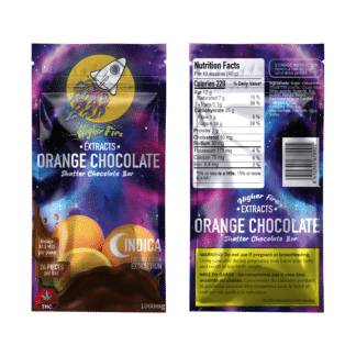 [1000mg] Higher Fire Shatter Chocolate Bar - Orange - Indica