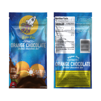 [1000mg] Higher Fire Shatter Chocolate Bar - Orange - Sativa