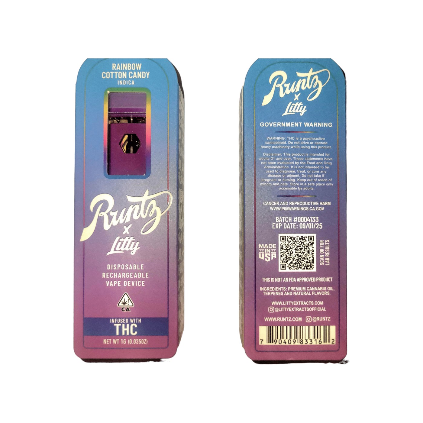 Photographie source: [ ] Runtz Full Disposable Pen – Blue Guava Gelato