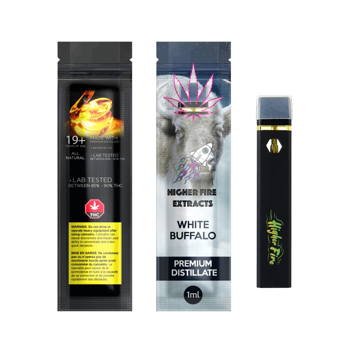 Photographie source: [ ] Higher Fire Full Disposable Pen – White Buffalo – Sativa