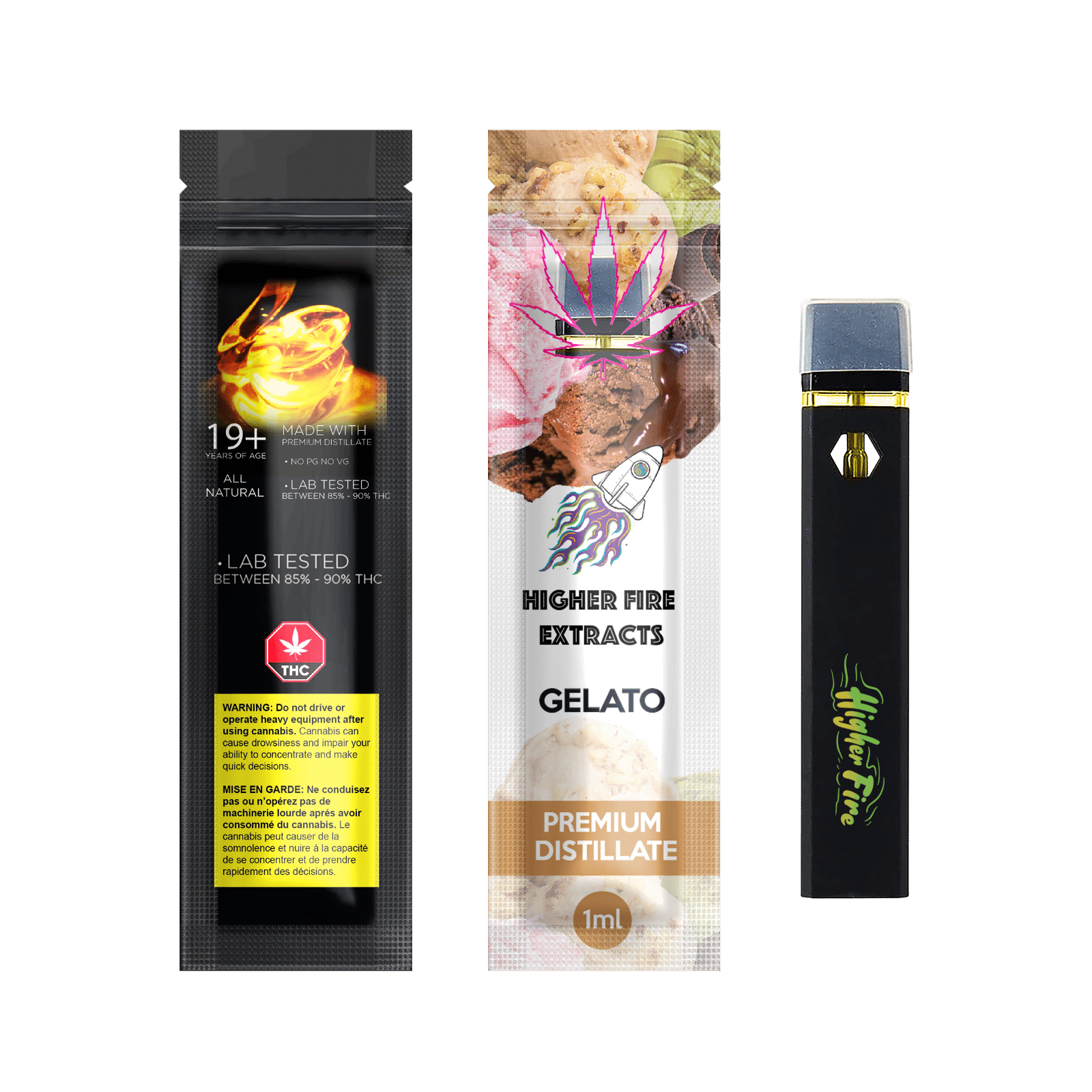 Photographie source: [ ] Higher Fire Full Disposable Pen – Gelato – Hybrid