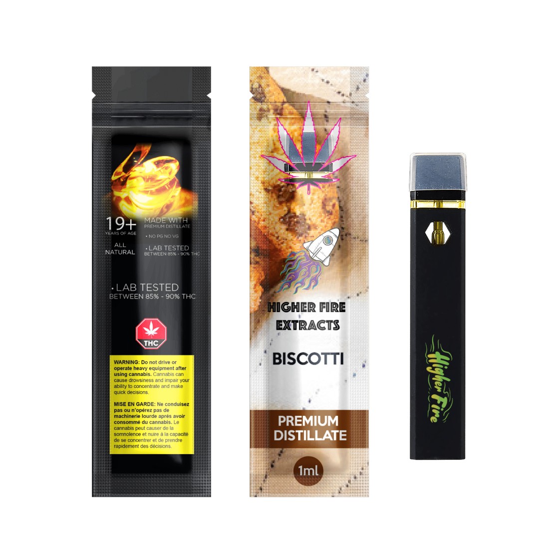 Photographie source: [ ] Higher Fire Full Disposable Pen – Biscotti – Hybrid