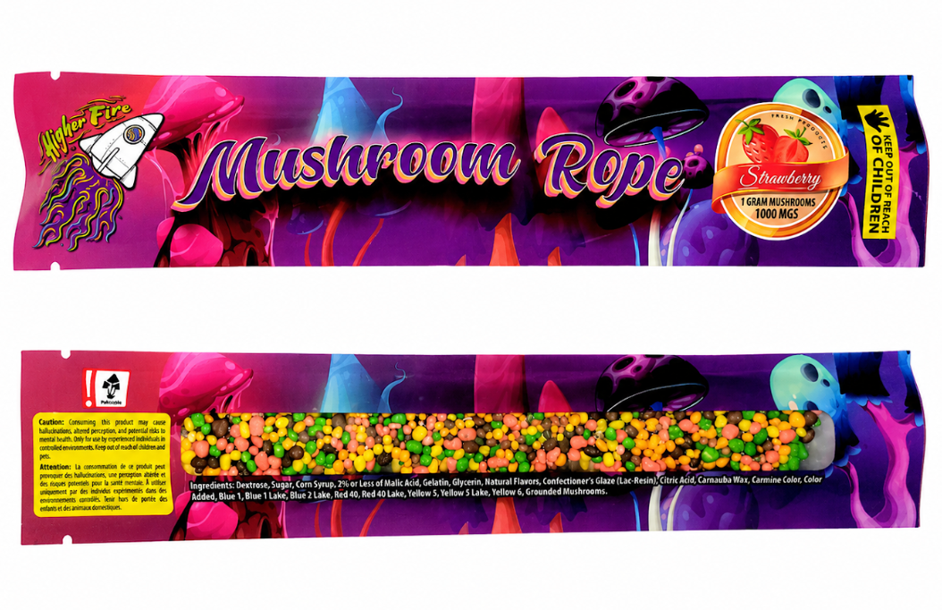 Photographie source: [ ] Higher Fire Mushroom Ropes – Strawberry