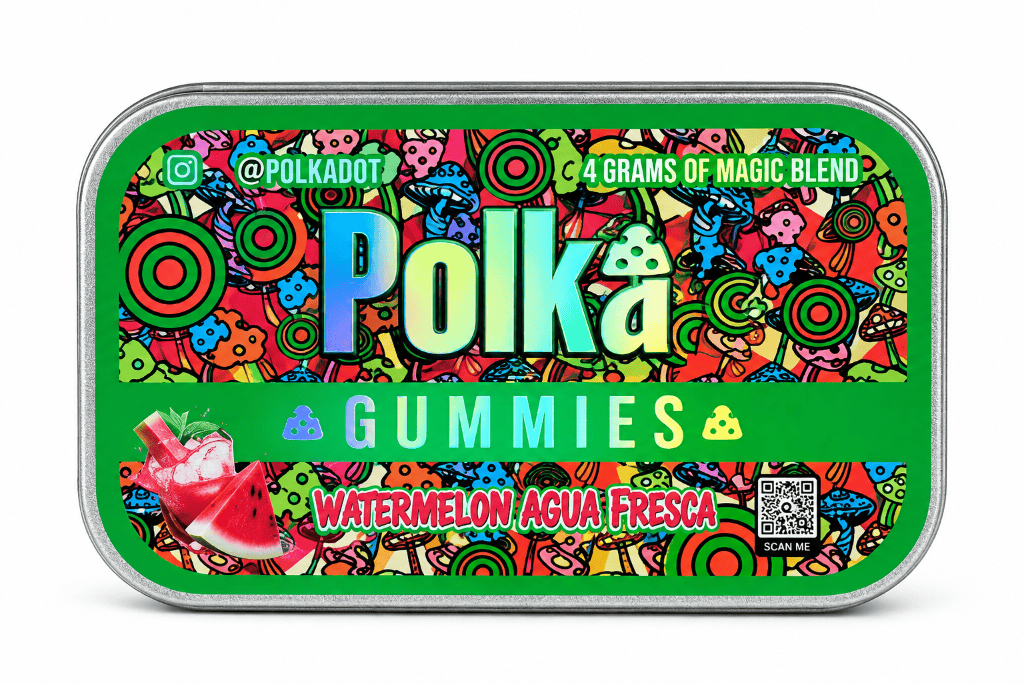 Source photograph: 🍉 POKADOT MUSHROOM GUMMY CUBES