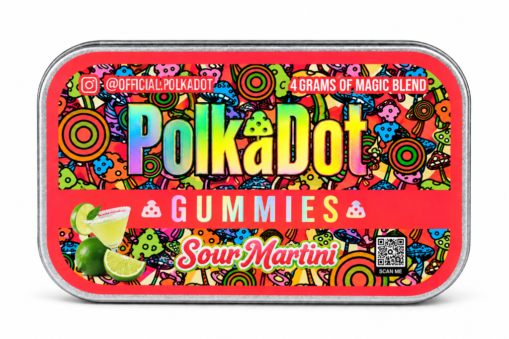 Source photograph: 🍸 POKADOT MUSHROOM GUMMY CUBES